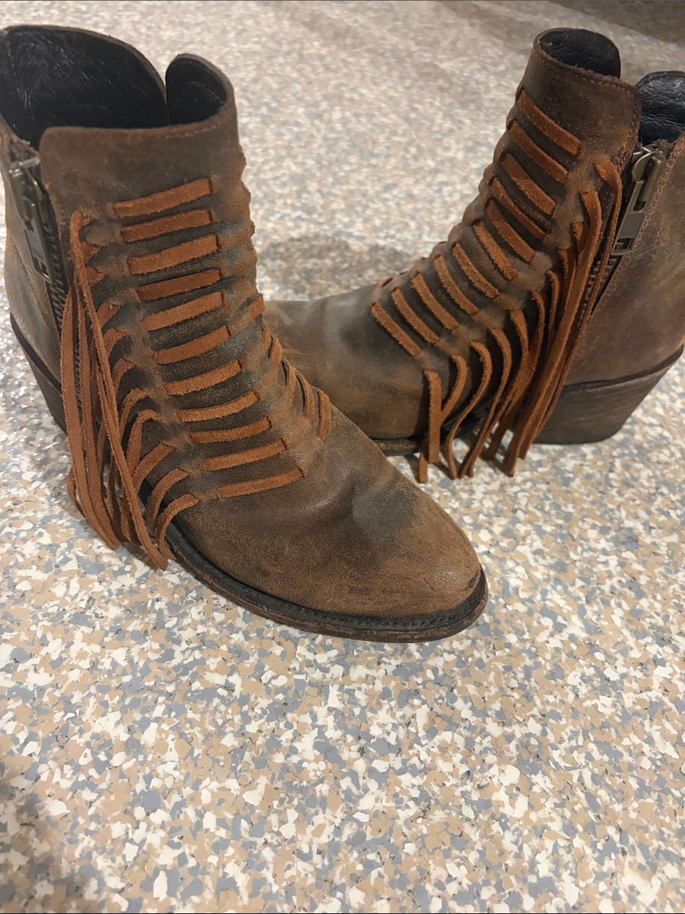 Corral Brown Fringe Lace-Up Women's Boot